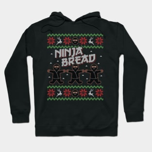 Ugly Christmas Sweater Ninja Bread Gingerbread Man Hoodie